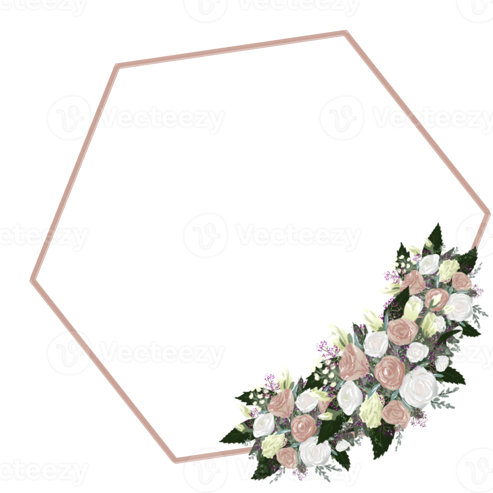 knippa av blommor med ram png