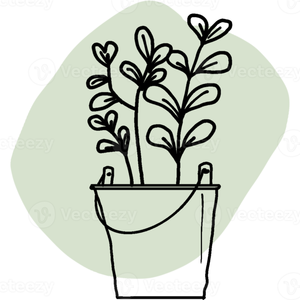Doodle Plant with Freeform Shape png