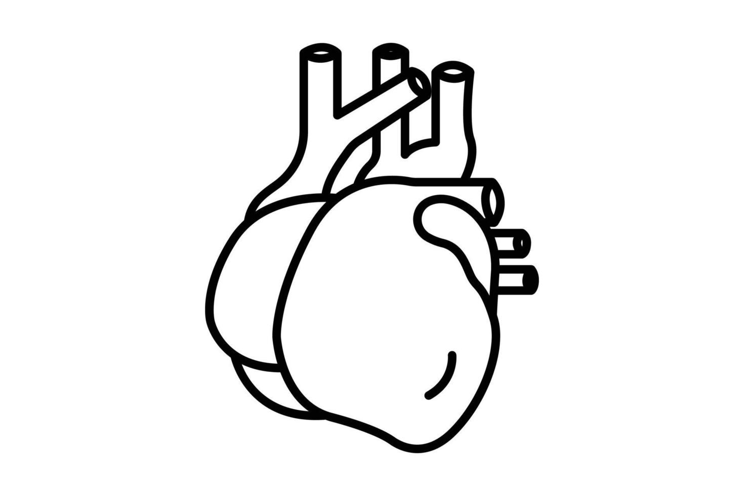 Heart icon illustration. icon related to internal organ. Line icon style. Simple vector design editable