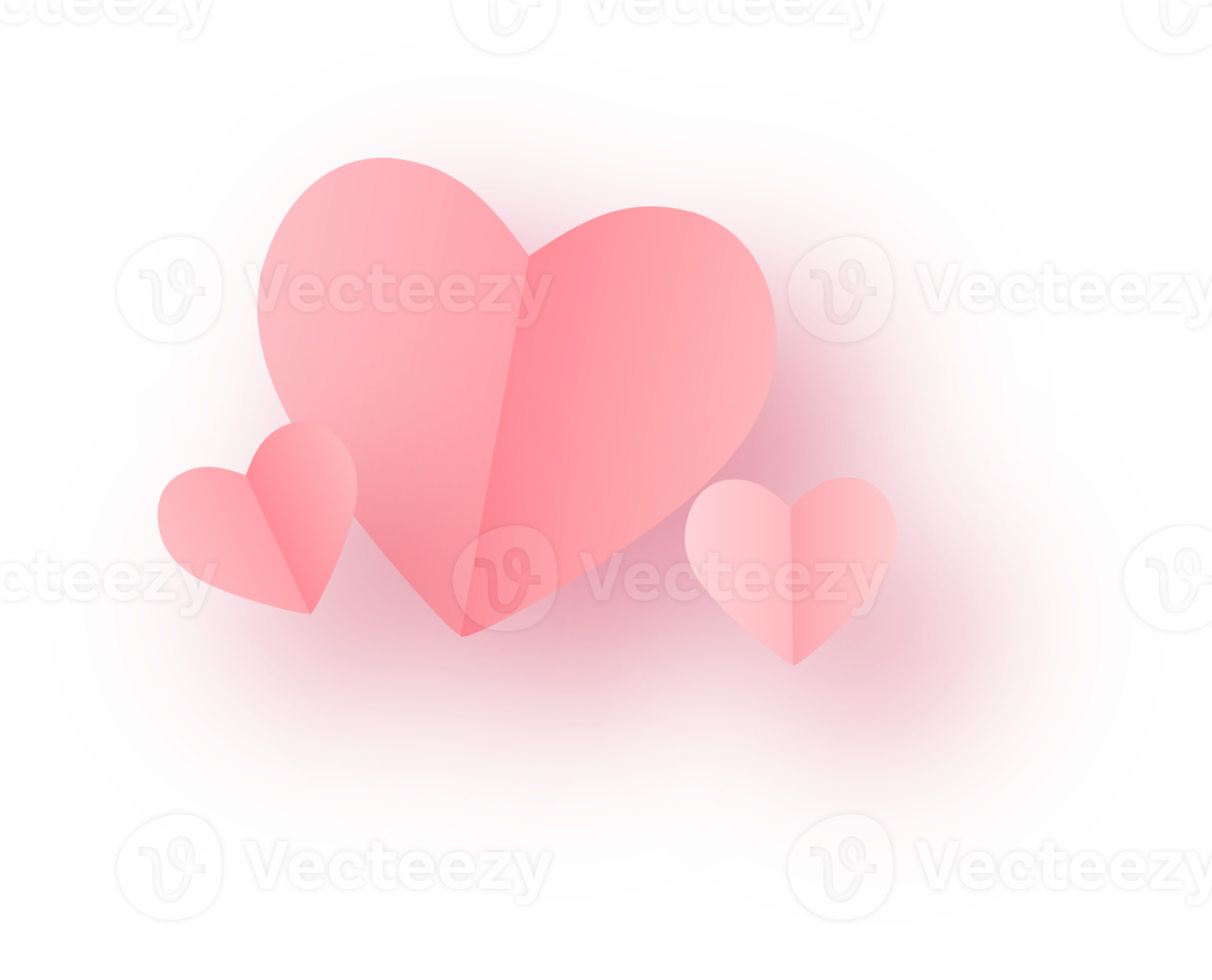 Cute Pink Hearts Cutout 21599494 PNG