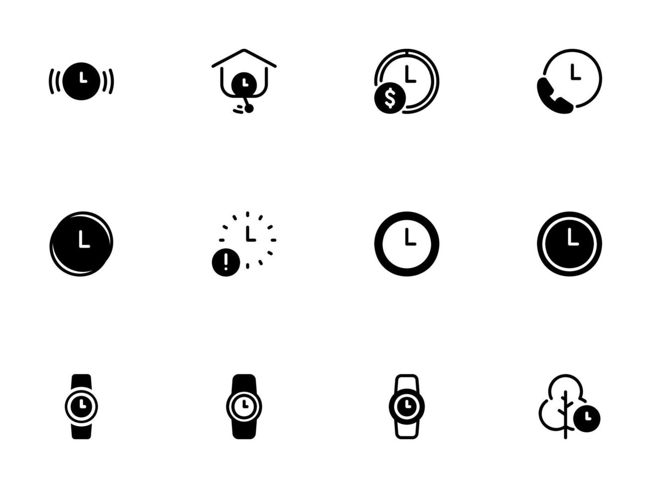 Simple vector icon on a theme wrist watch, dial