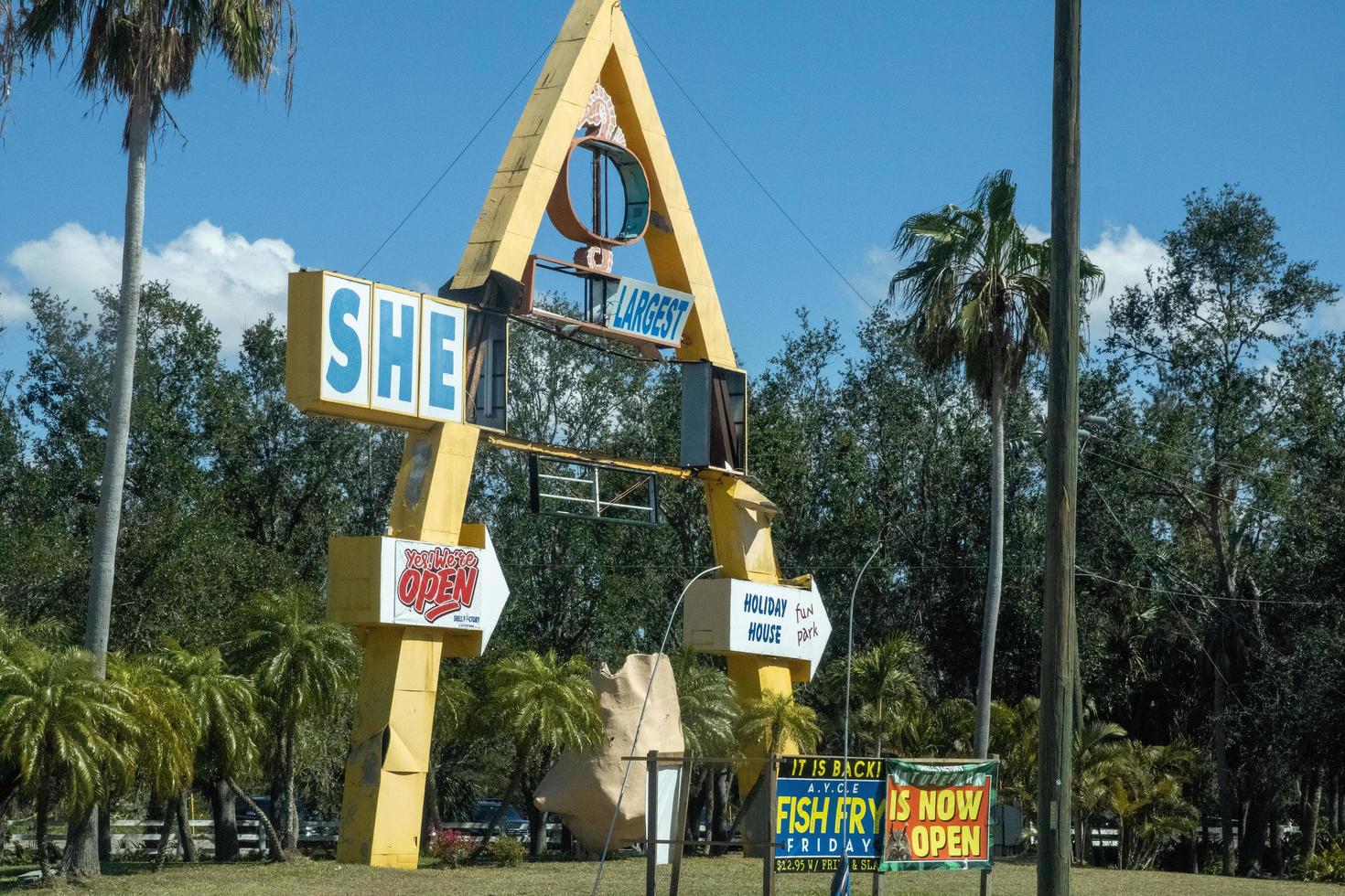 Shell Factory Sign after Ian photo