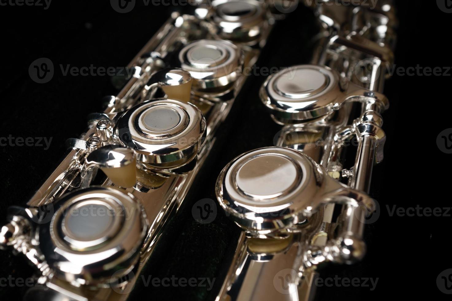 Close shot of a high quality metal alloy flute photo