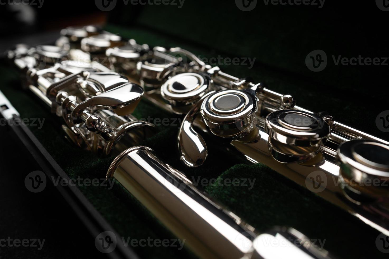 Close shot of a high quality metal alloy flute photo