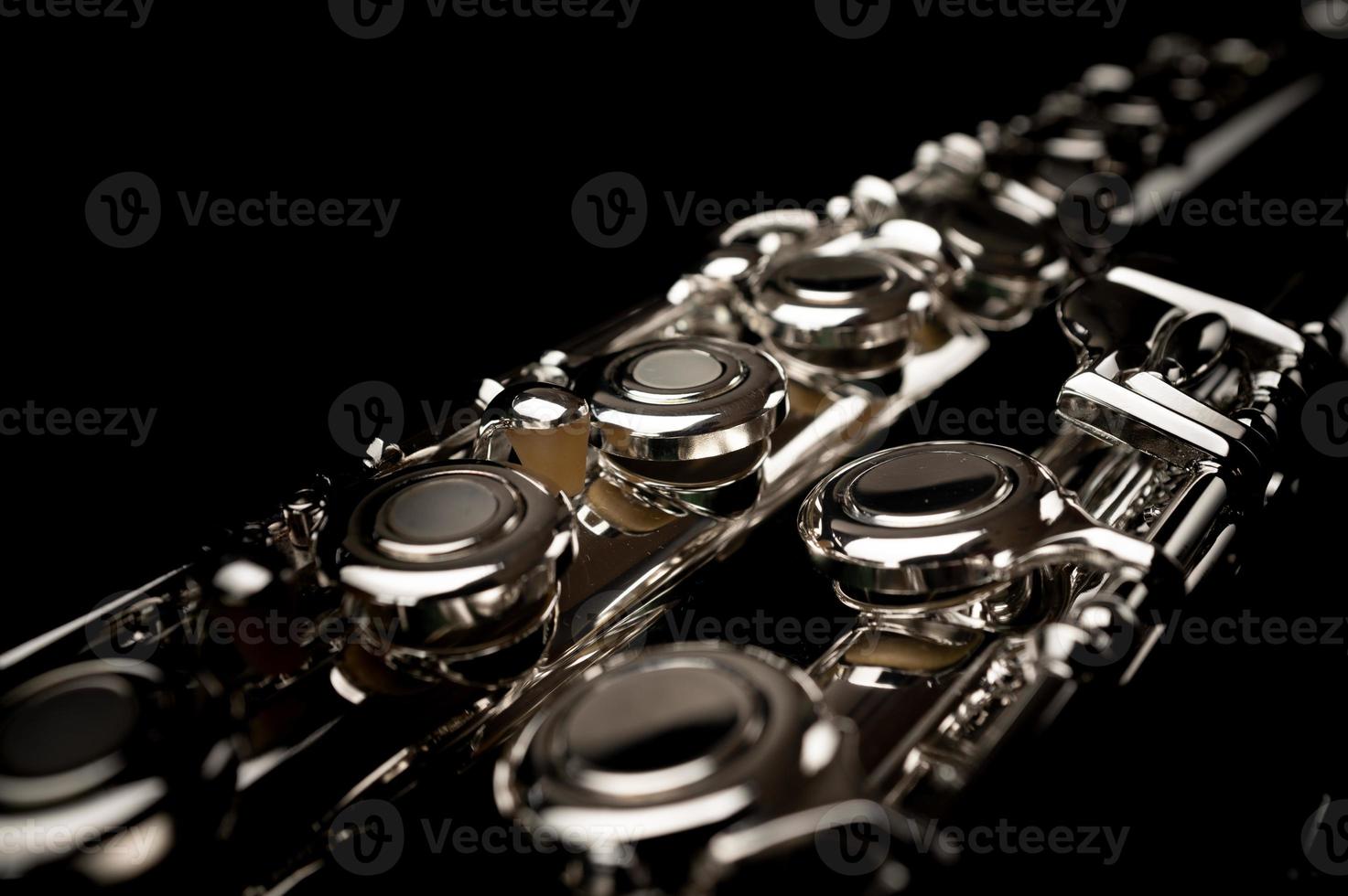 Close shot of a high quality metal alloy flute photo