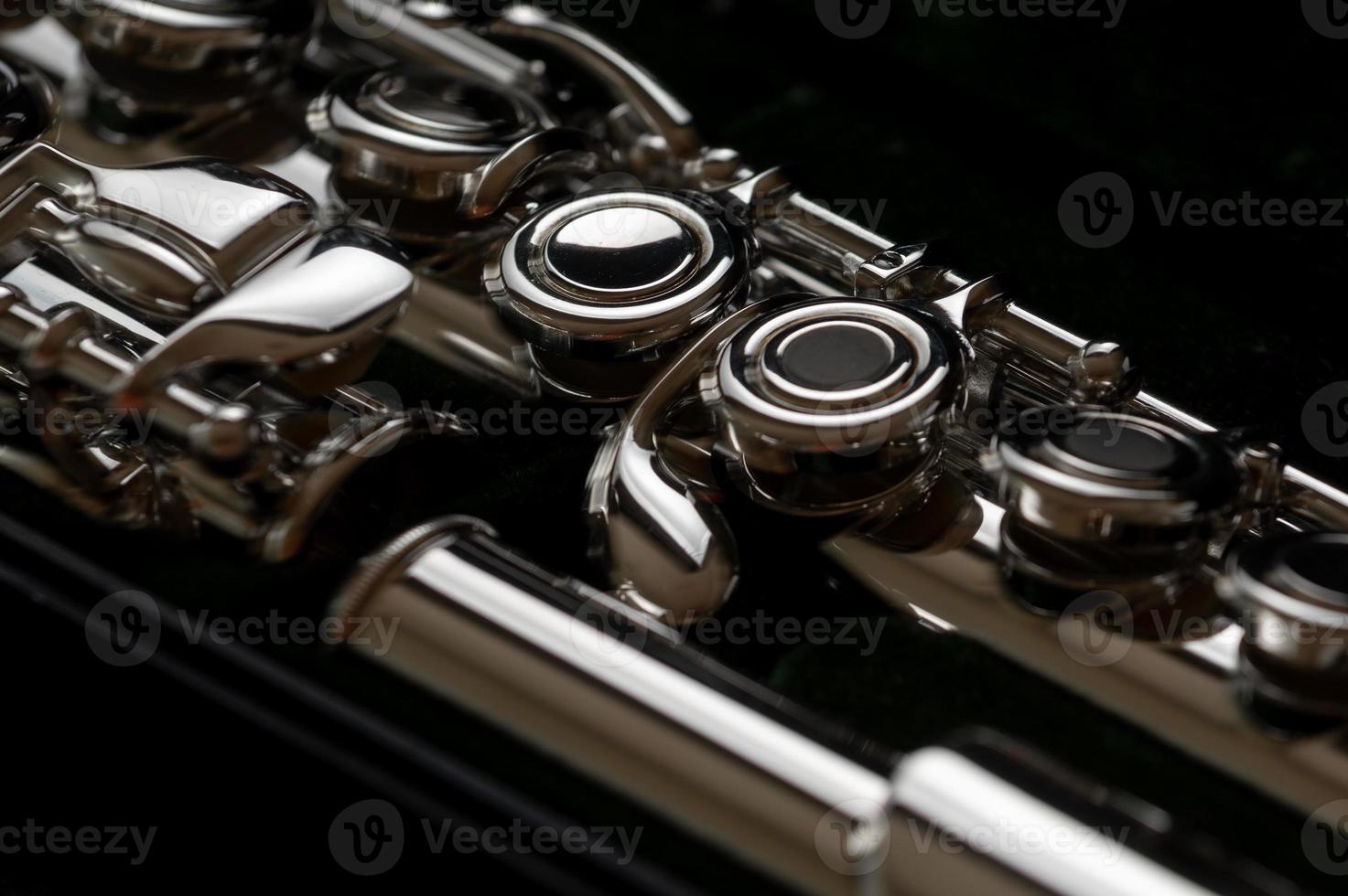 Close shot of a high quality metal alloy flute photo