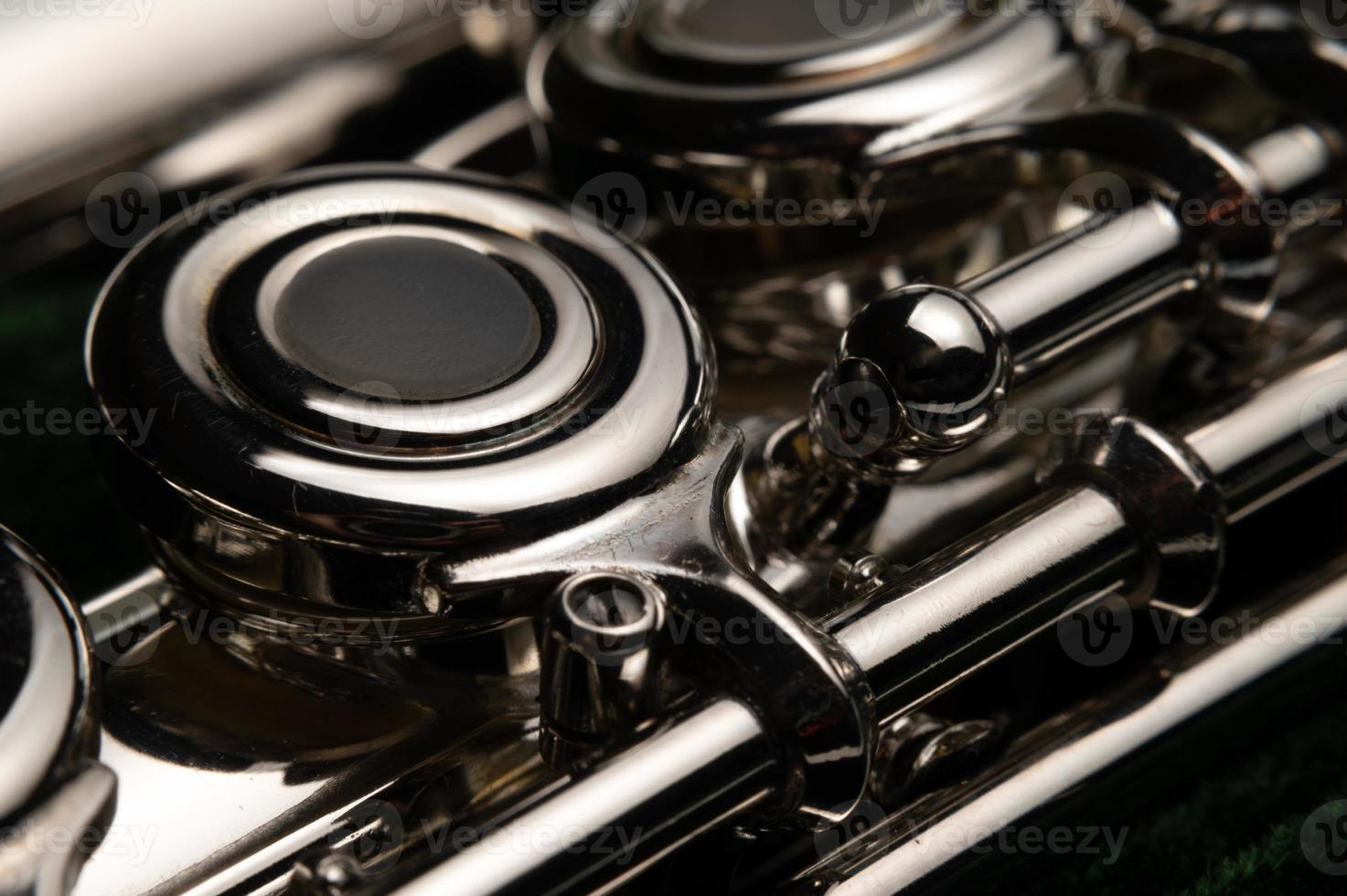 Close shot of a high quality metal alloy flute photo