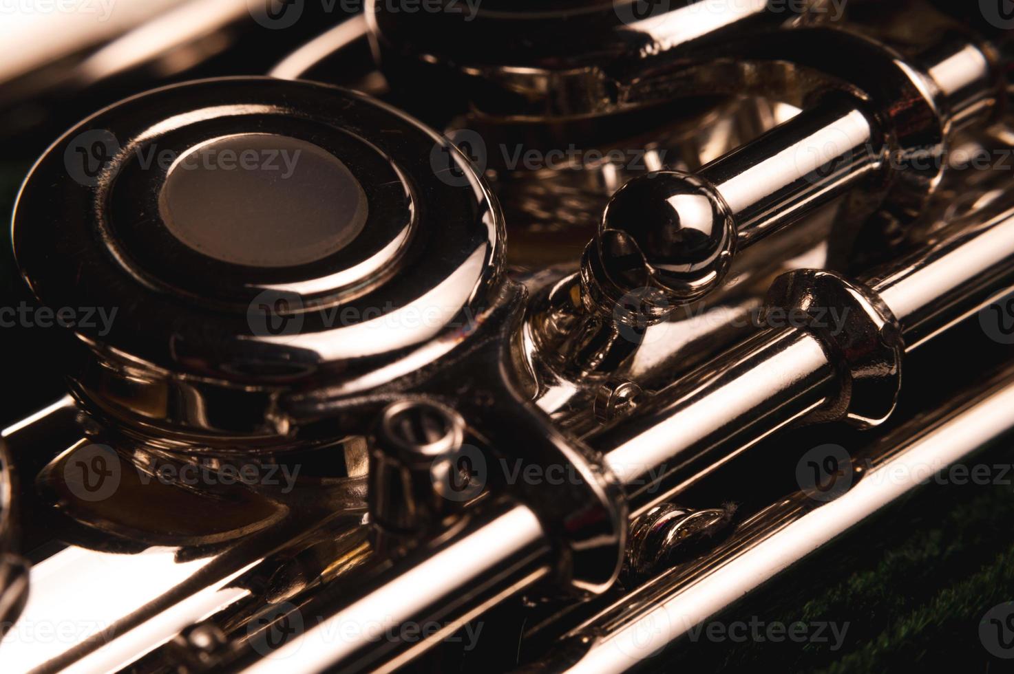 Close shot of a high quality metal alloy flute photo