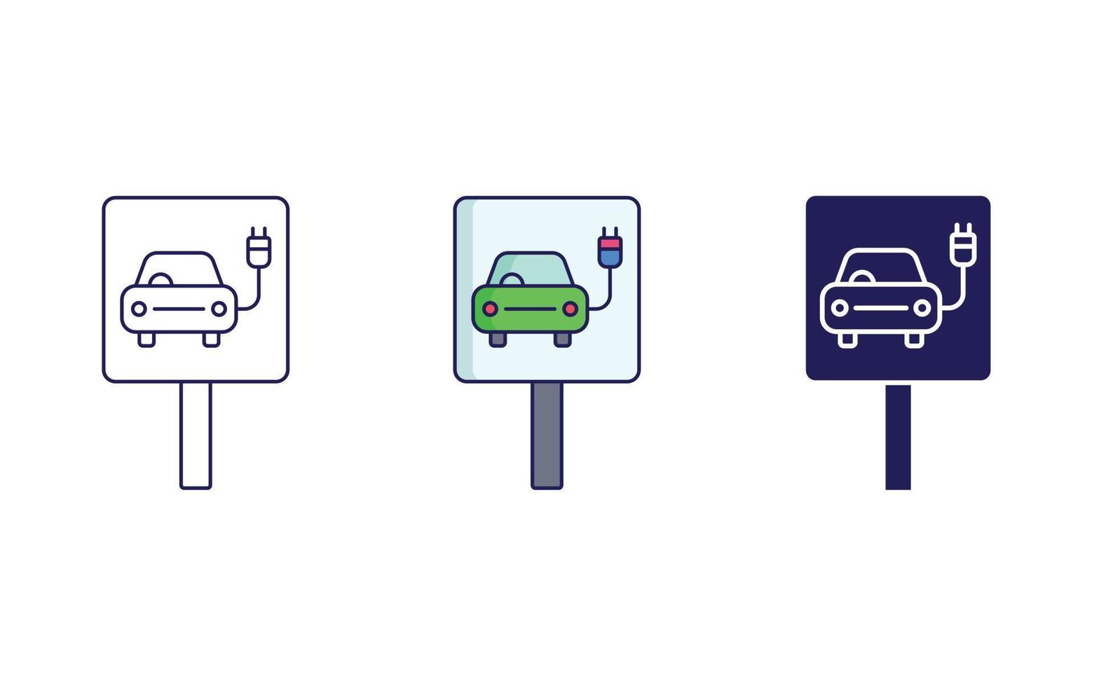 EV station board vector icon