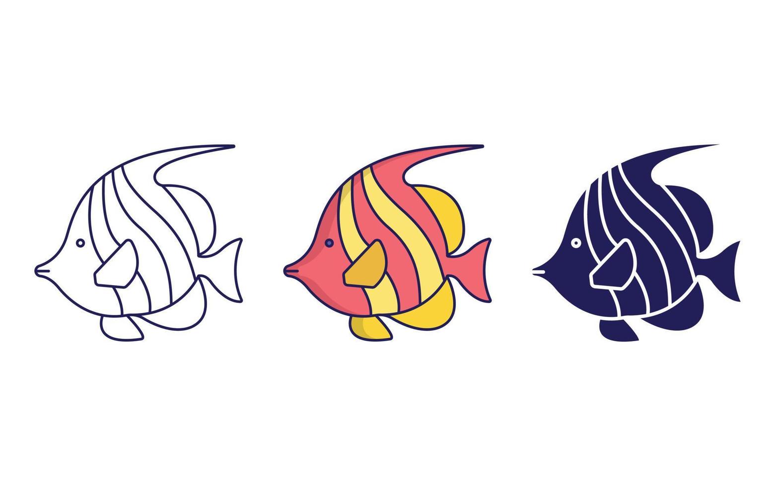 Heniochus Fish vector icon