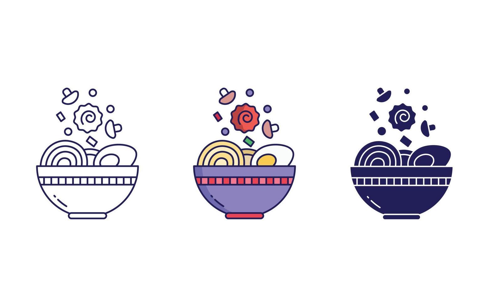 ramen vector icono