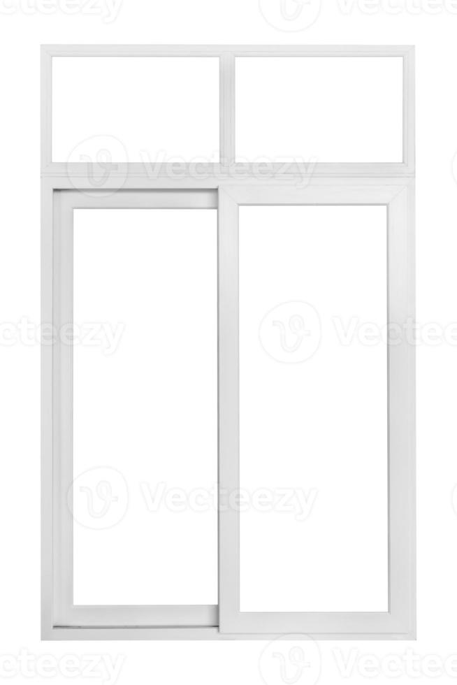 Real modern house window frame isolated on white background photo