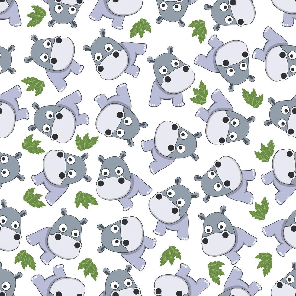 cute little animal play around swamp. Design concept for kids textile print, nursery wallpaper, wrapping paper. Cute funny background. vector