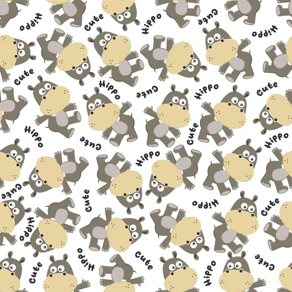 cute little animal play around swamp. Design concept for kids textile print, nursery wallpaper, wrapping paper. Cute funny background. vector