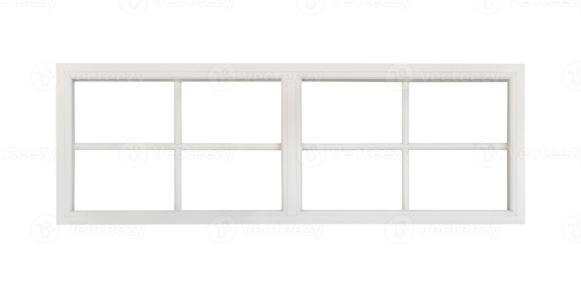 Real vintage house window frame isolated on white background photo