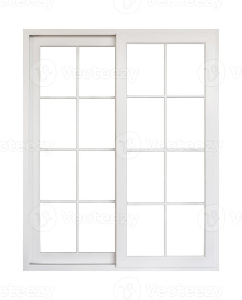marco de la ventana de la casa vintage real aislado sobre fondo blanco foto