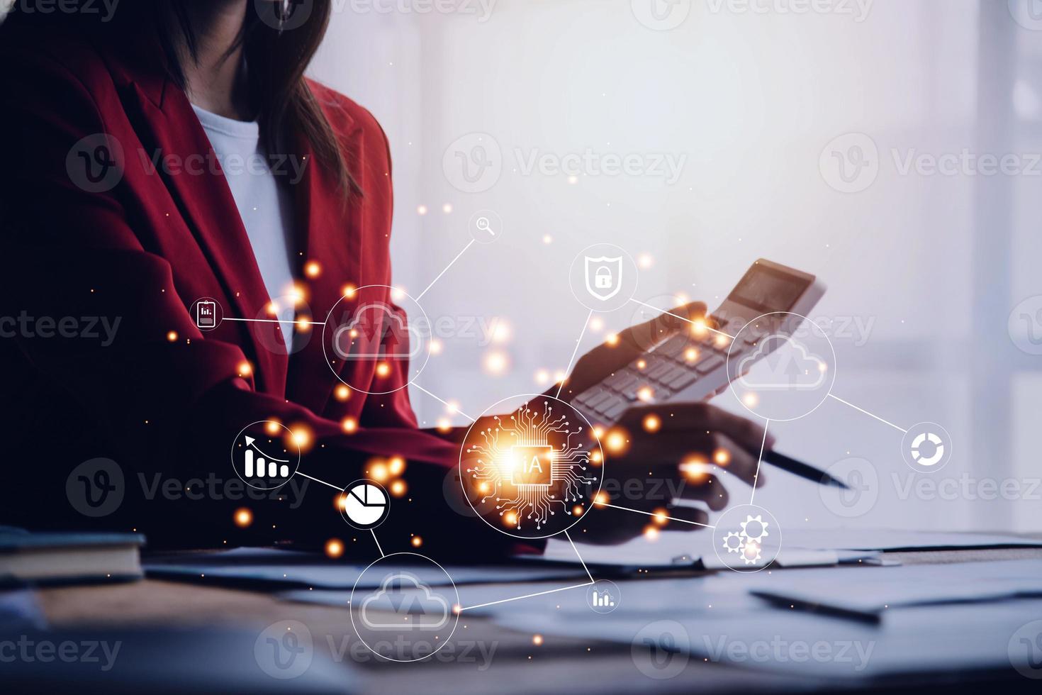 Digital transformation technology strategy, IoT, internet of things. transformation of ideas and the adoption of technology in business in the digital age, enhancing global business capabilities. Ai photo