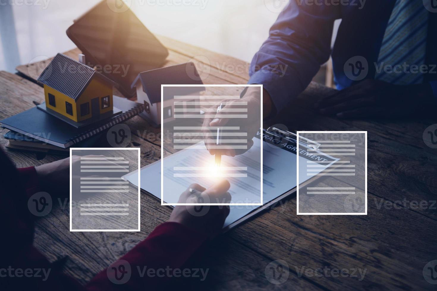 Document Management System, Online business contract Electronic signature, e-signing, digital document management, paperless office, signing business contract concept. photo