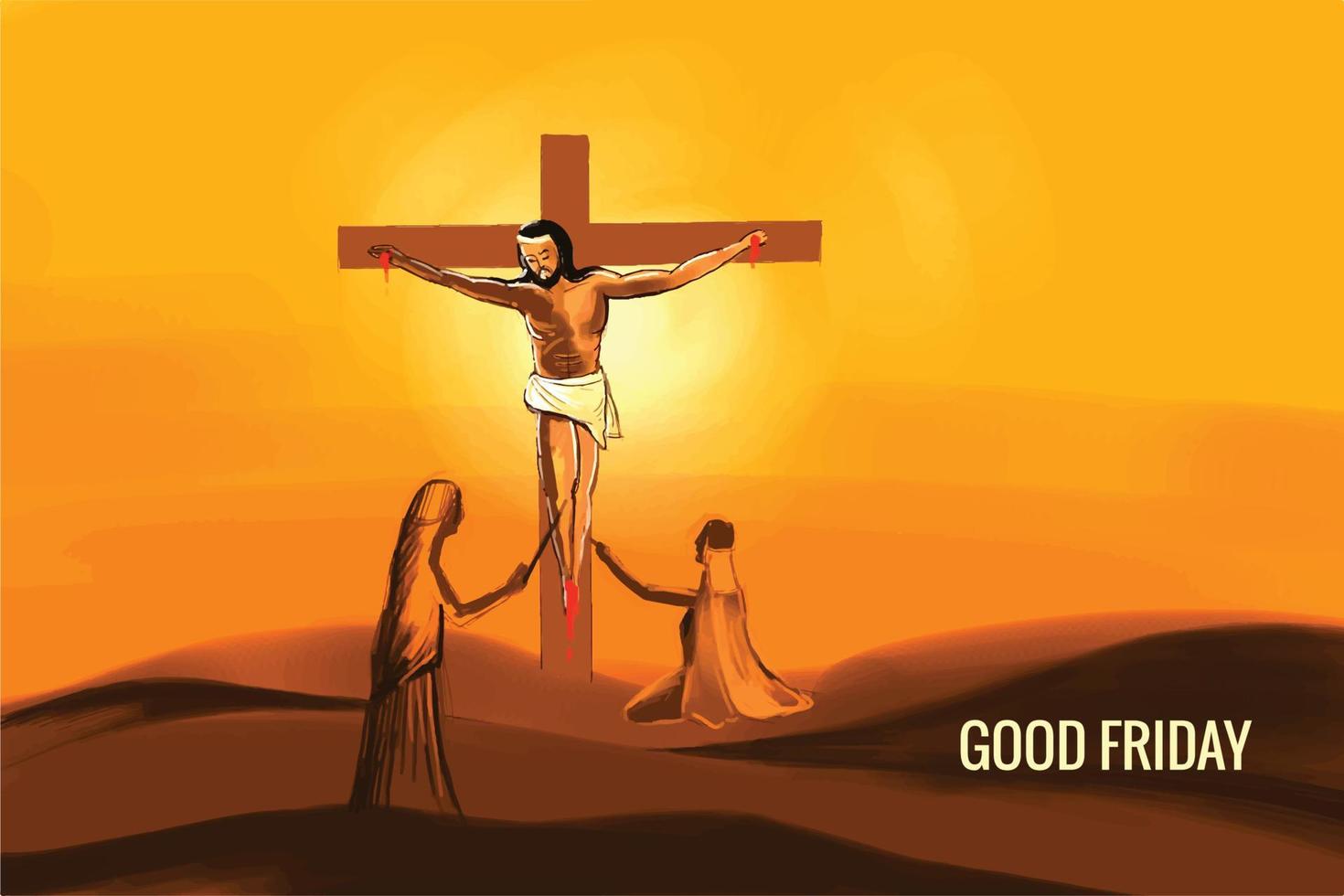 Good friday background concept with jesus cross card background vector