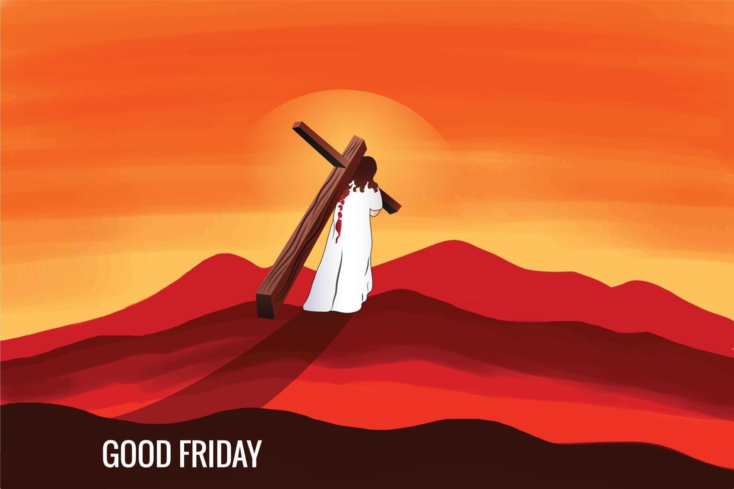 Good friday background concept with jesus cross card background vector