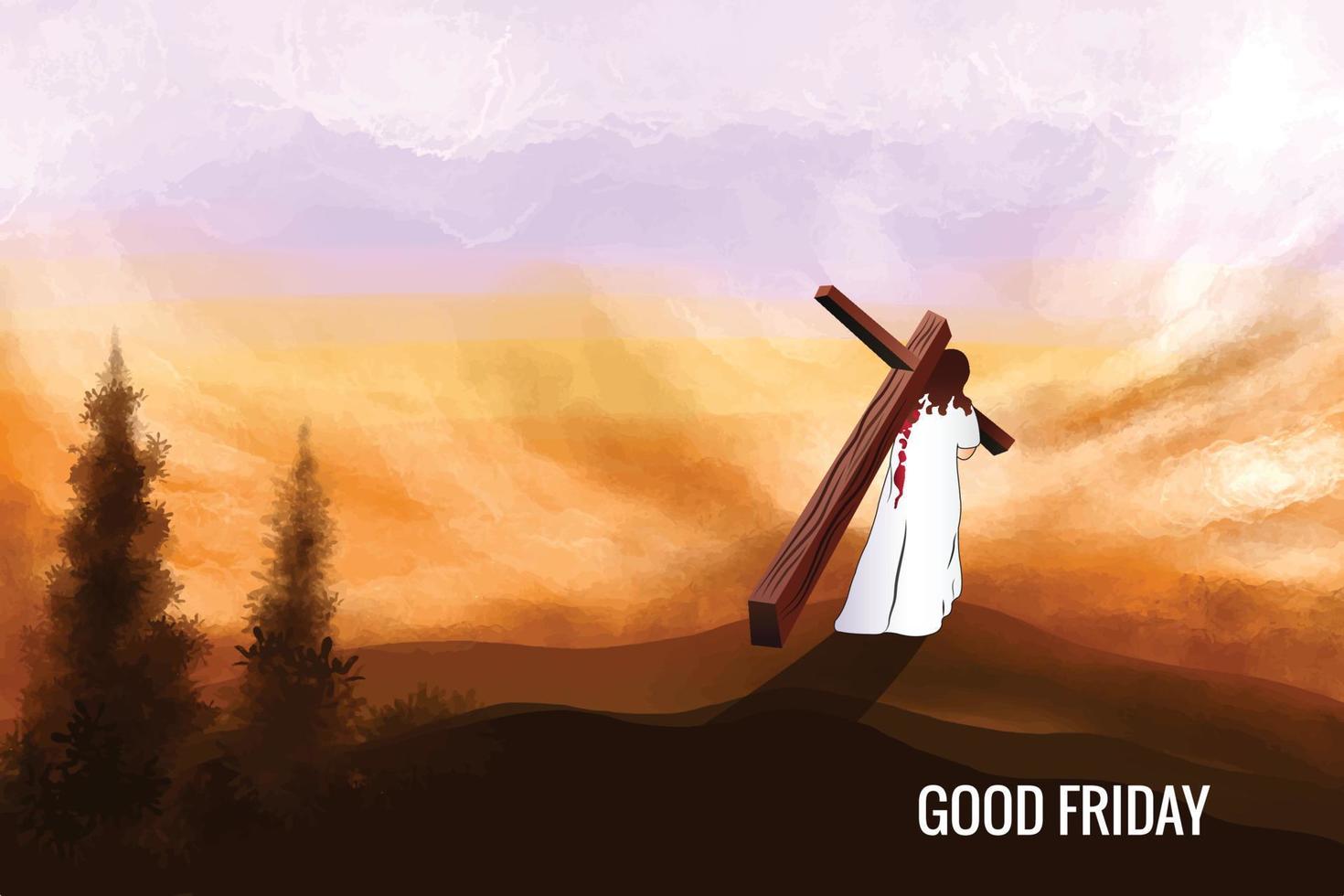 Good friday banner and poster christian holiday background vector