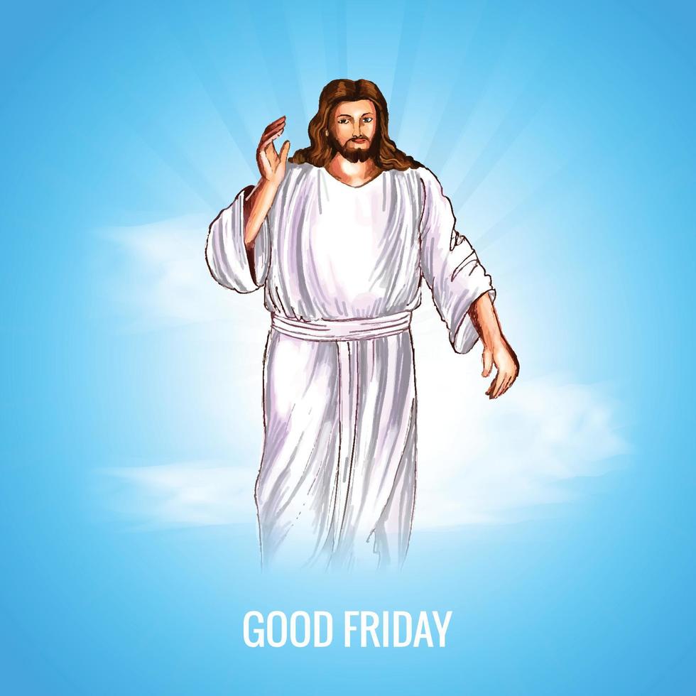 Jesus christ the son of god for good friday card background vector