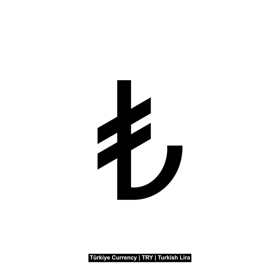 Turkey officially the Republic of Turkiye Currency Symbol, Turkish Lira Icon, TRY Sign. Vector Illustration
