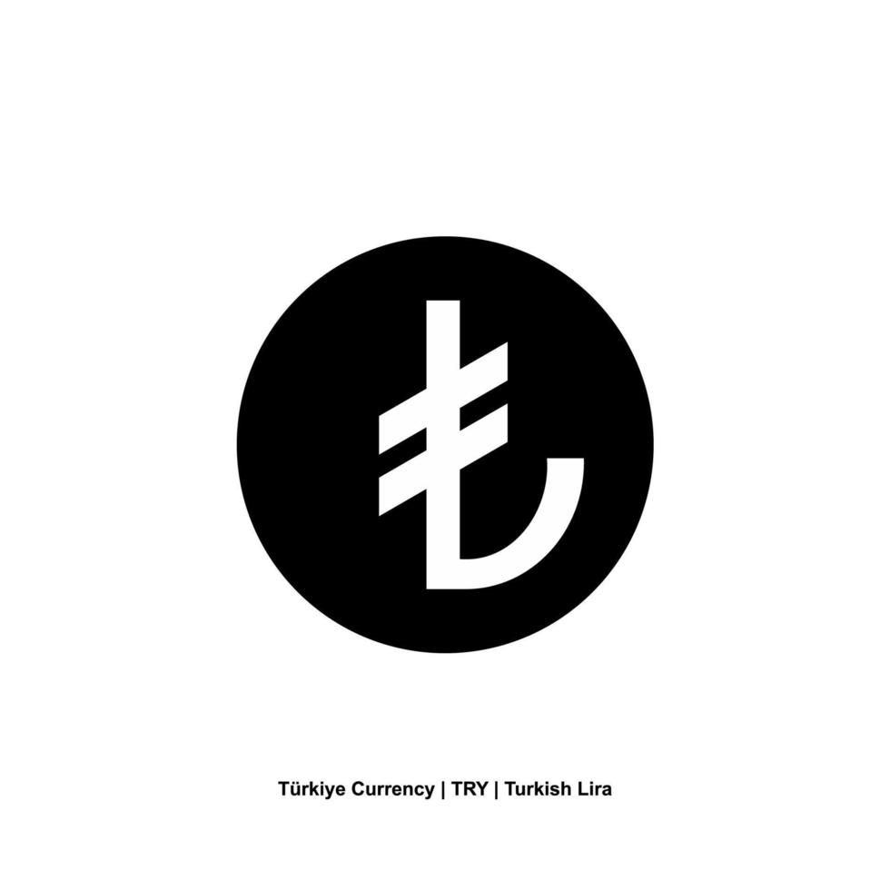 Turkey officially the Republic of Turkiye Currency Symbol, Turkish Lira Icon, TRY Sign. Vector Illustration