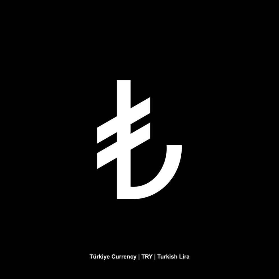 Turkey officially the Republic of Turkiye Currency Symbol, Turkish Lira Icon, TRY Sign. Vector Illustration