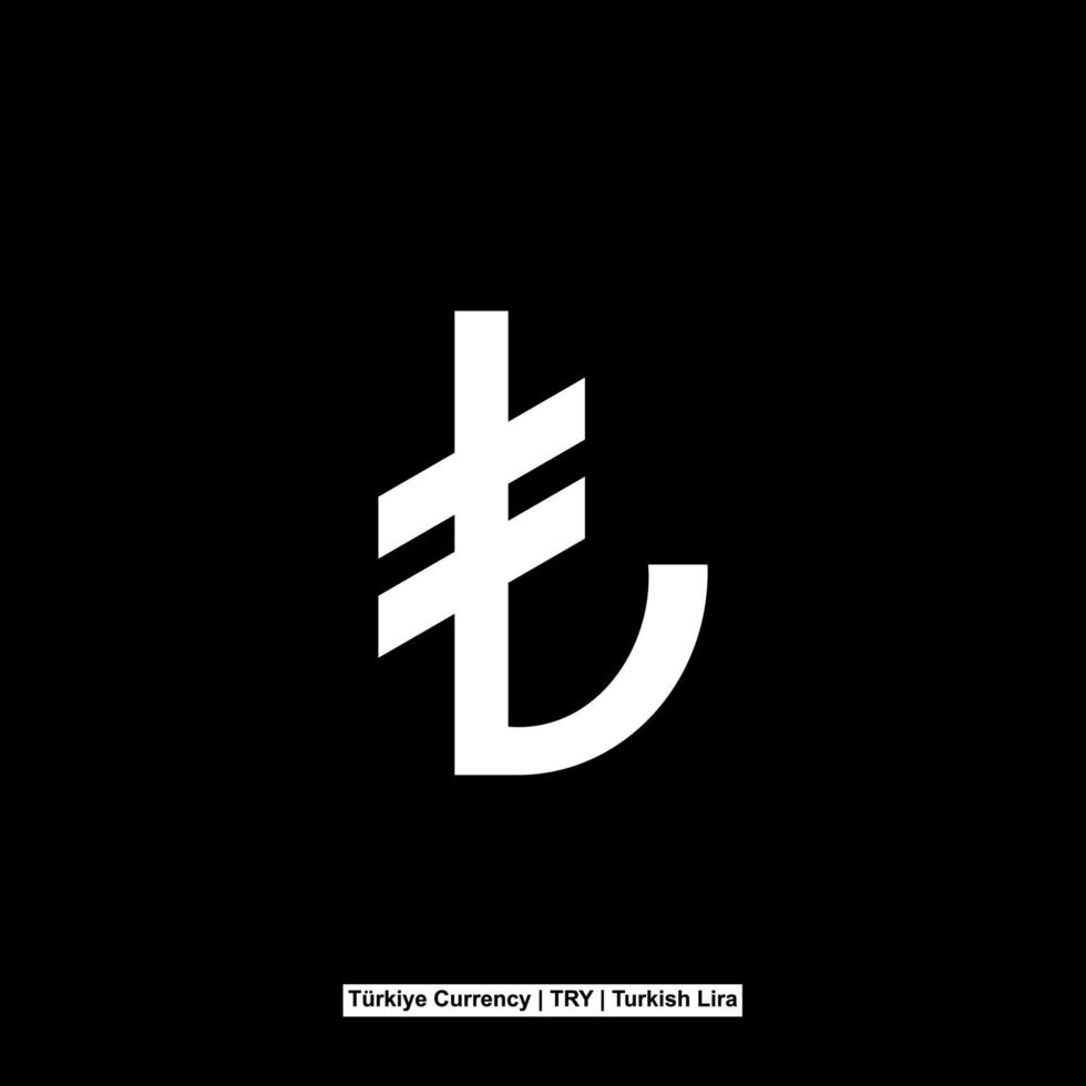 Turkey officially the Republic of Turkiye Currency Symbol, Turkish Lira Icon, TRY Sign. Vector Illustration