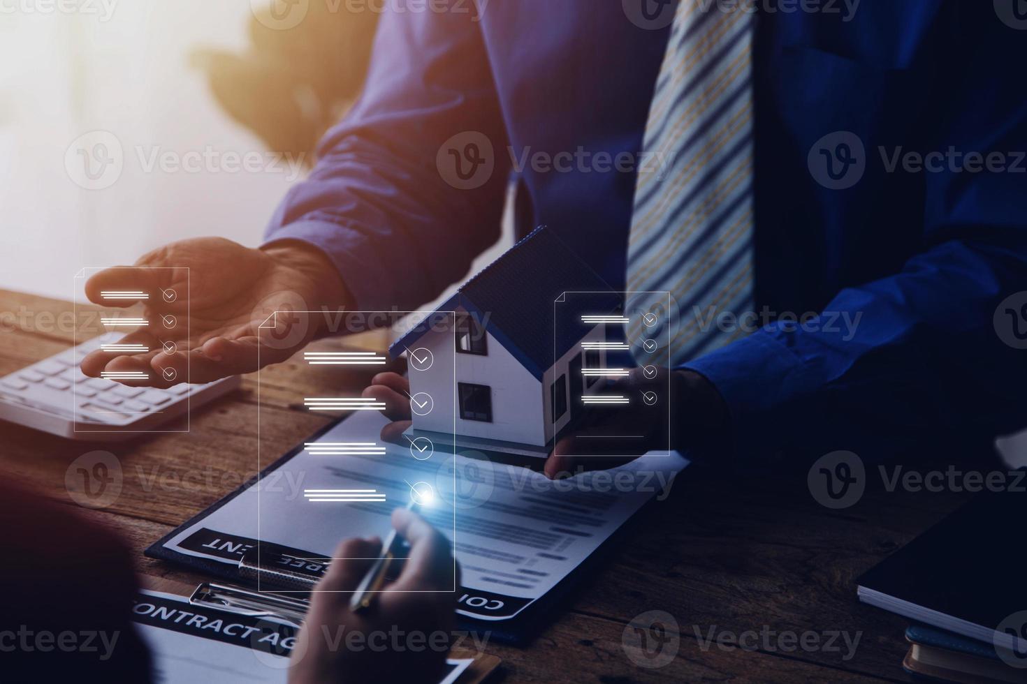 Document management system DMS. Assessment form, questionnaire, checklist and clipboard task management. Businessman working on laptop computer productivity checklist and filling survey form online. photo