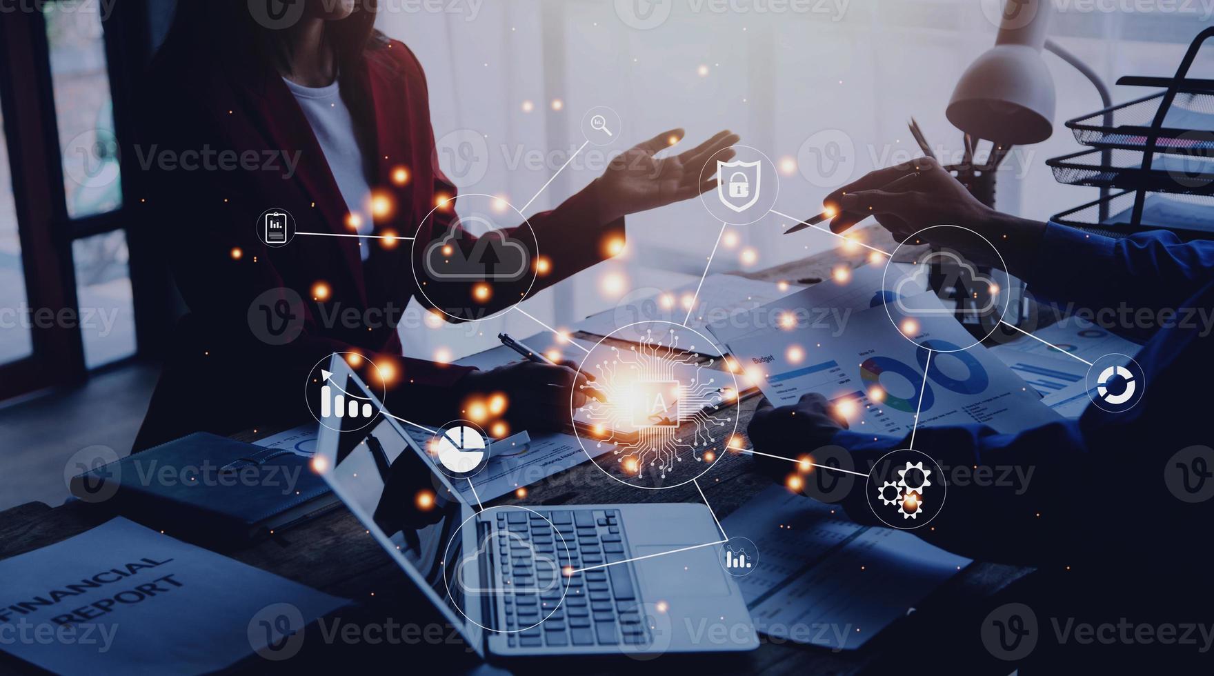 Digital transformation technology strategy, IoT, internet of things. transformation of ideas and the adoption of technology in business in the digital age, enhancing global business capabilities. Ai photo
