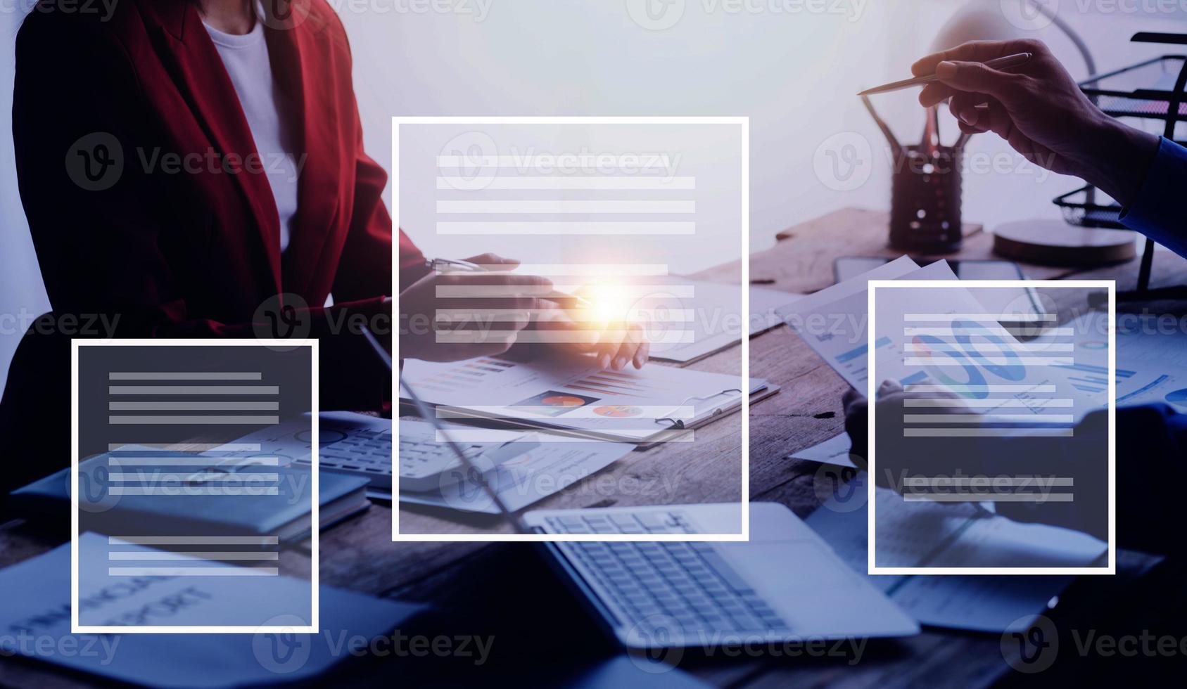 Document Management System, Online business contract Electronic signature, e-signing, digital document management, paperless office, signing business contract concept. photo