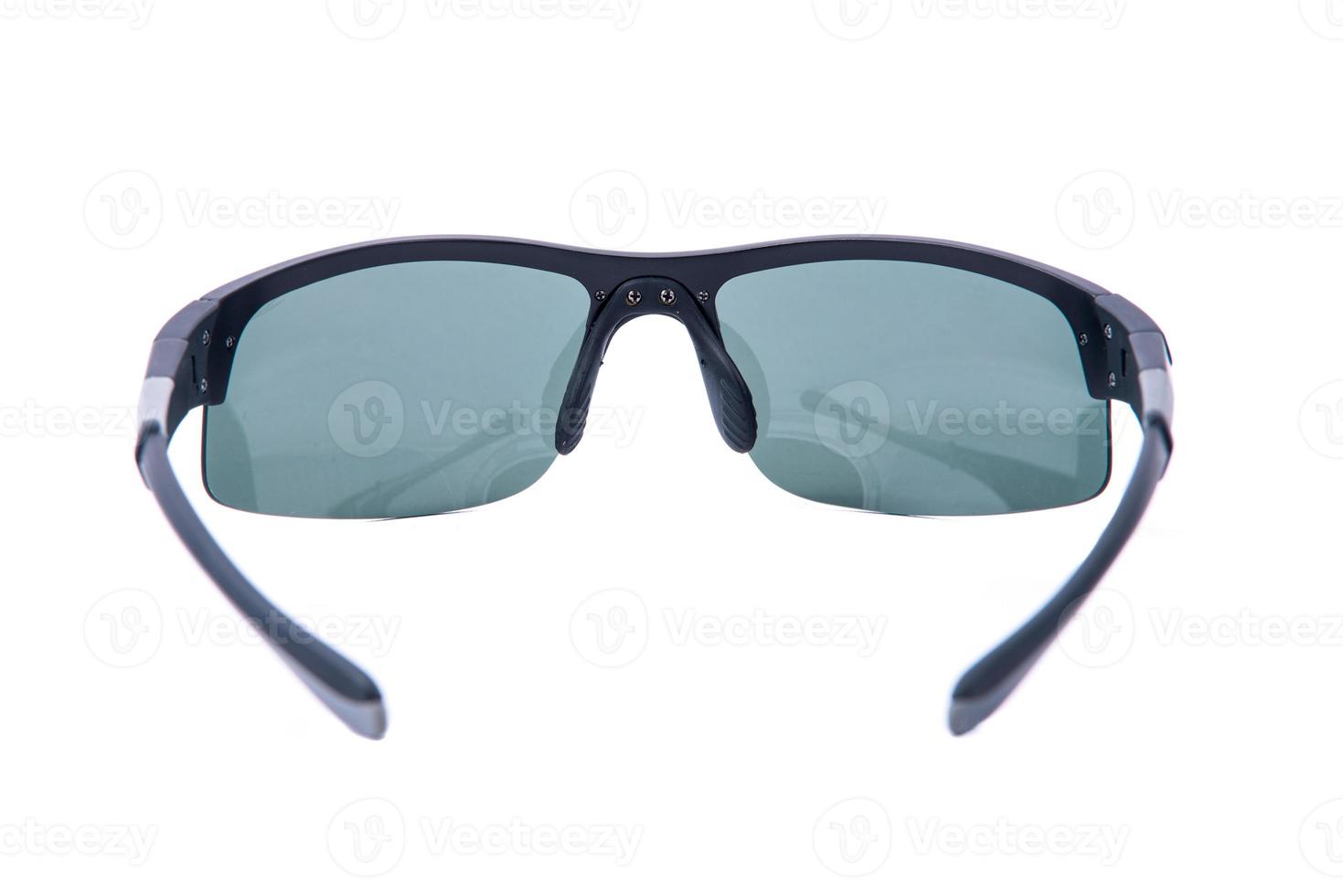 Fashion sunglasses black frames on white background. photo