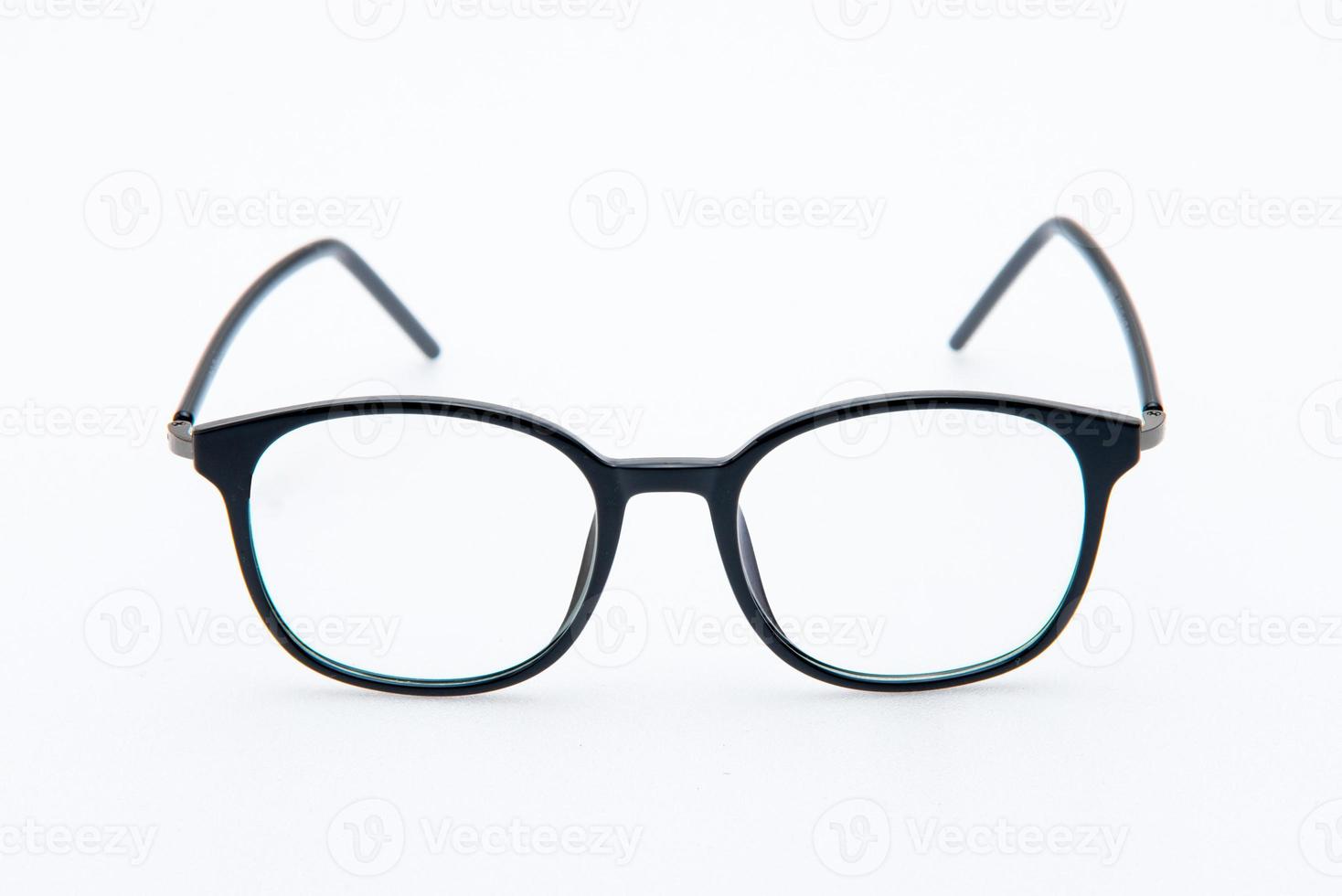 Fashion sunglasses black frames on white background. photo
