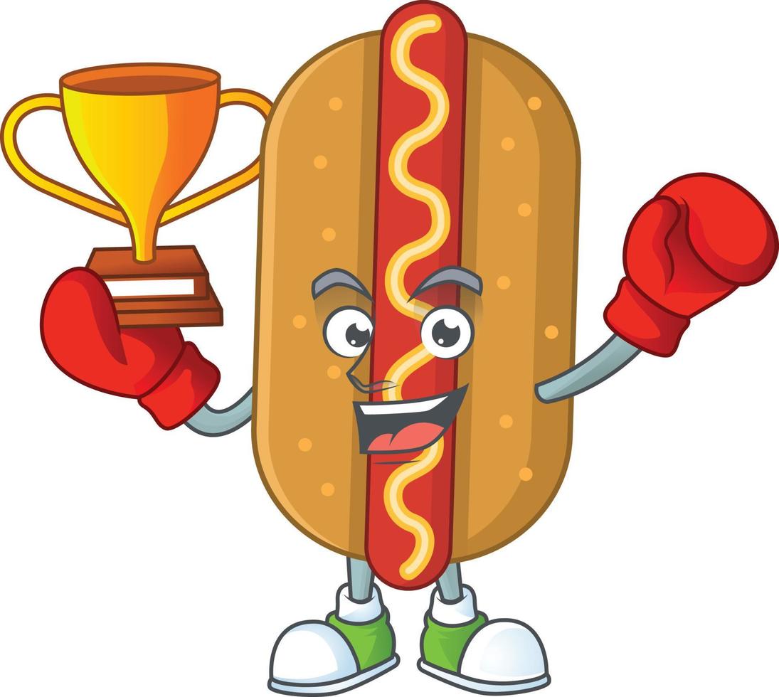 Cartoon character of hotdog vector