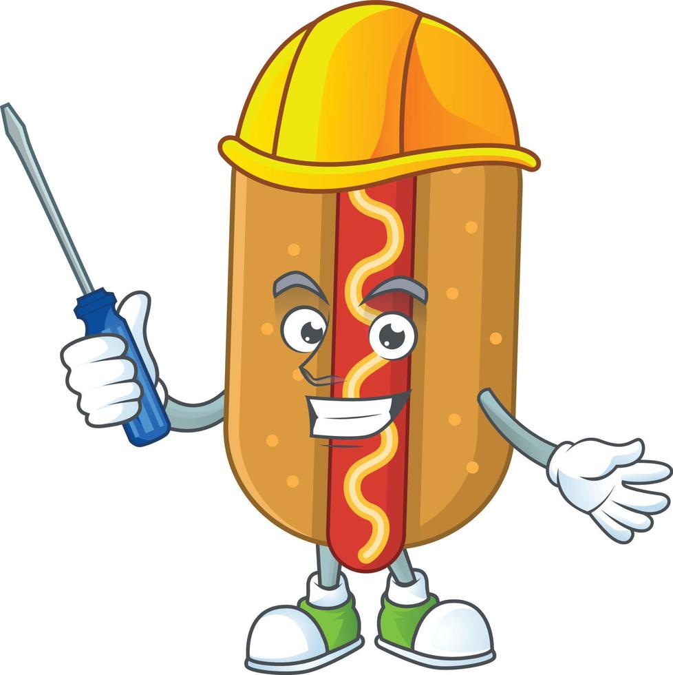 Cartoon character of hotdog vector