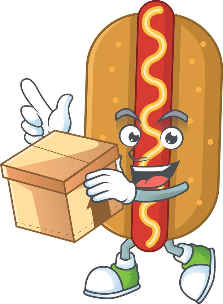 Cartoon character of hotdog vector