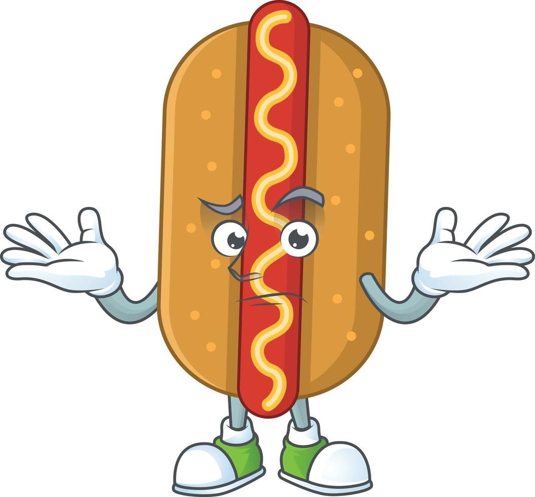 Cartoon character of hotdog vector