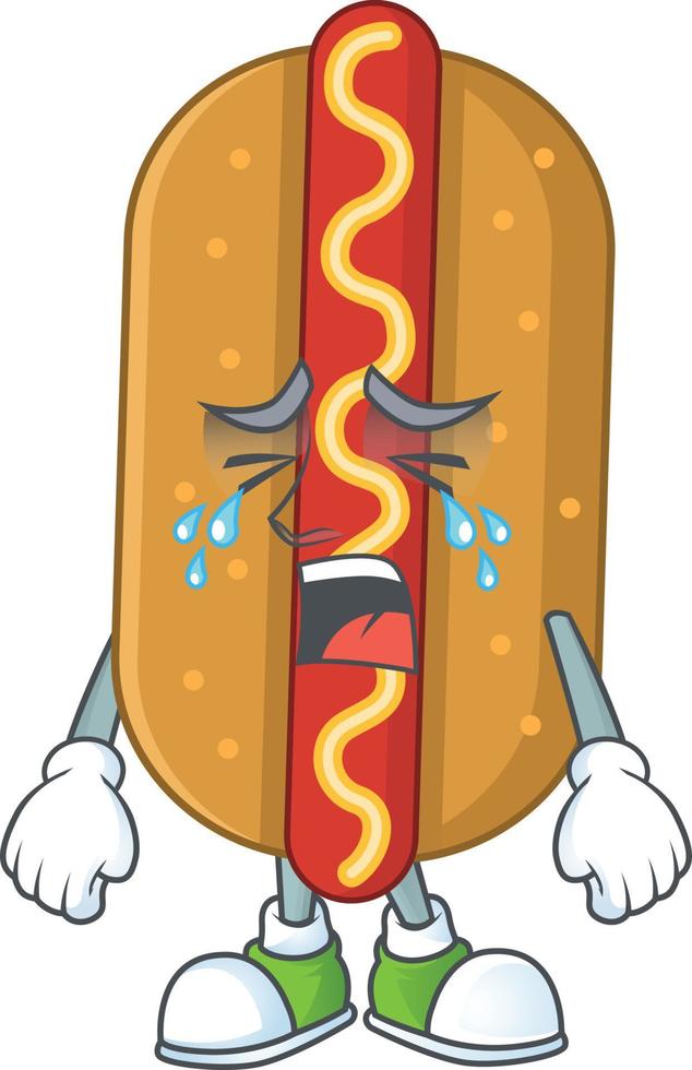 Cartoon character of hotdog vector