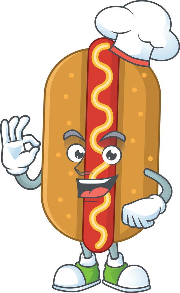 Cartoon character of hotdog vector