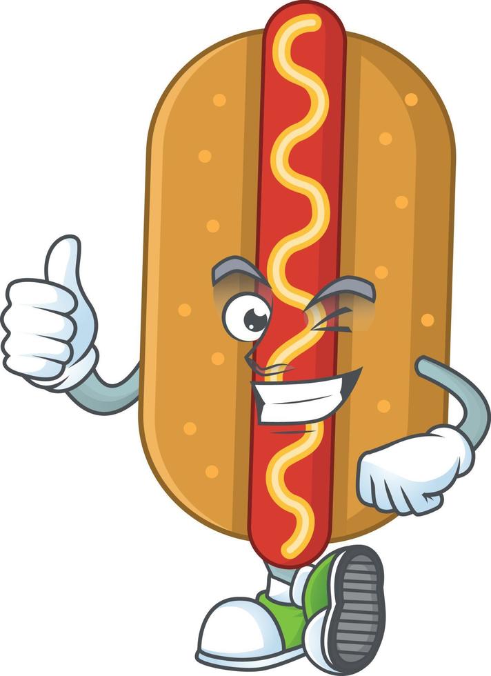 Cartoon character of hotdog vector