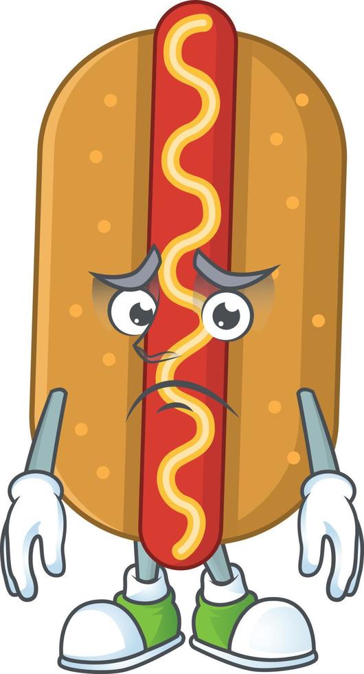 Cartoon character of hotdog vector