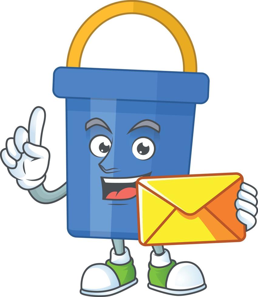 Cartoon character of blue sand bucket vector