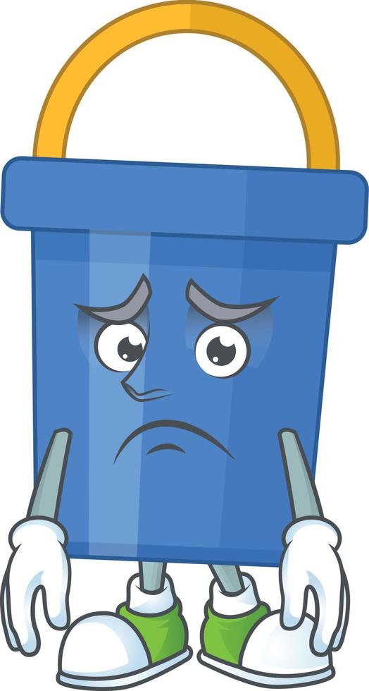 Cartoon character of blue sand bucket vector