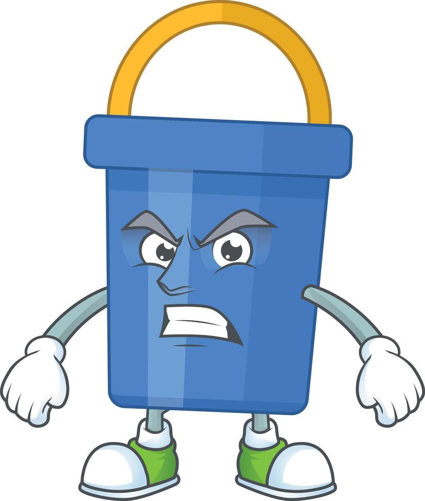 Cartoon character of blue sand bucket vector