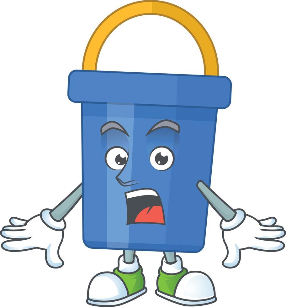 Cartoon character of blue sand bucket vector