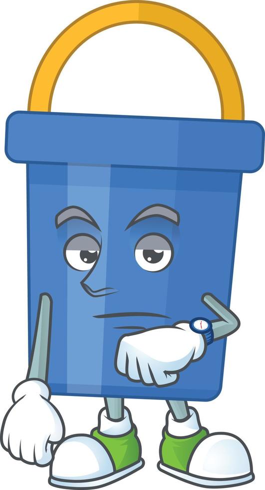 Cartoon character of blue sand bucket vector