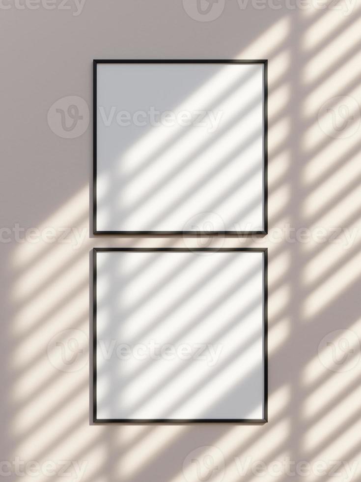 Minimal frame on the wall in interior mockup photo