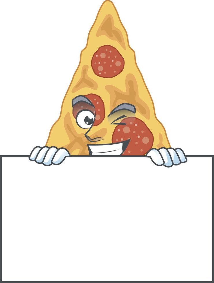 Cartoon character of slice of pizza vector